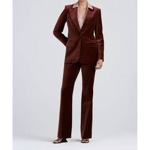 NEW DEREK LAM 10 CROSBY balton single breasted blazer in mahogany - Picture 1 of 3